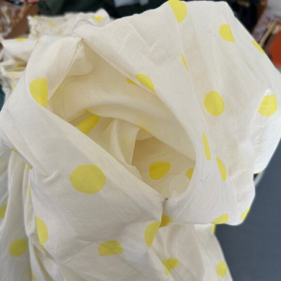 Anthropologie WHIT TWO Yellow Polka Dot Maxi Preppy Dress With Pockets Women L - Picture 9 of 13